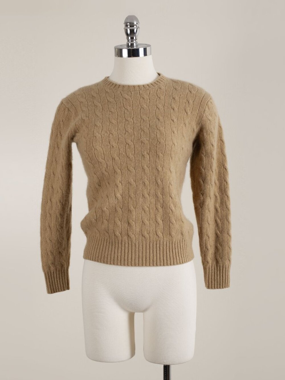 Vintage Y2K Polo Ralph Lauren Women's 100% Cashmere Cable Knit Sweater XS petite